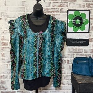 Azalea wang Vibrant Snake Print Jacket 2X